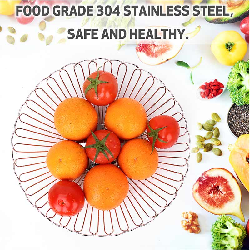 Stainless steel round wire fruit and vegetable bowl