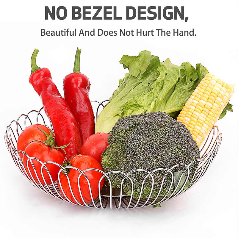 Stainless steel round wire fruit and vegetable bowl