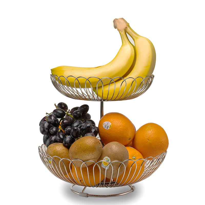 2-Tier Stainless Steel Creative Wire Fruit Basket