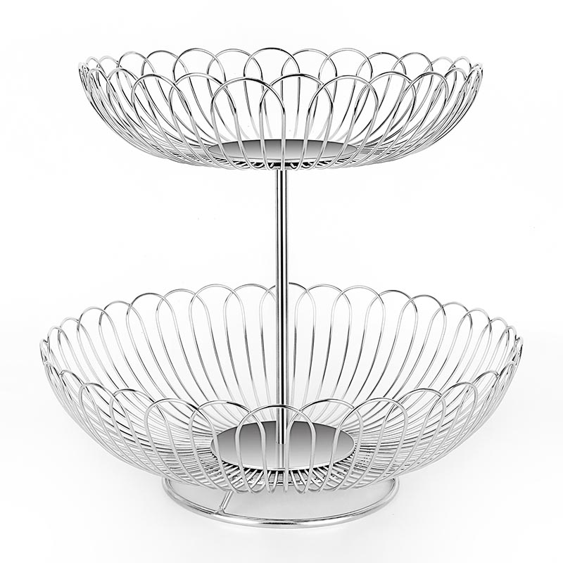 2-Tier Stainless Steel Creative Wire Fruit Basket