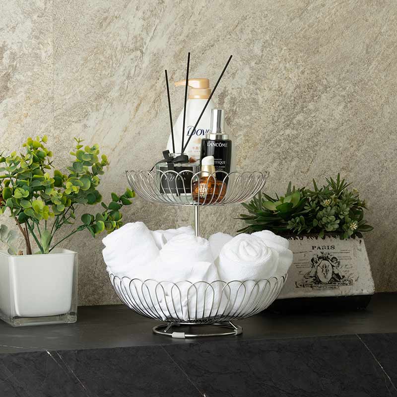 2-Tier Stainless Steel Creative Wire Fruit Basket