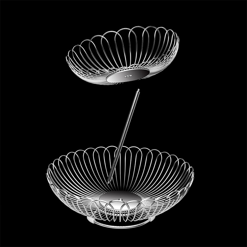 2-Tier Stainless Steel Creative Wire Fruit Basket