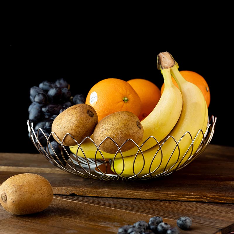 Stainless Steel Fruit Basket Storage Baskets Wire Bowl for Household with Bread Vegetables