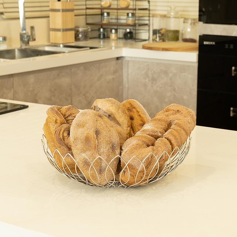 Stainless Steel Fruit Basket Storage Baskets Wire Bowl for Household with Bread Vegetables