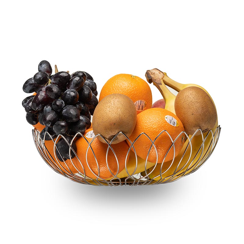 Stainless Steel Fruit Basket Storage Baskets Wire Bowl for Household with Bread Vegetables