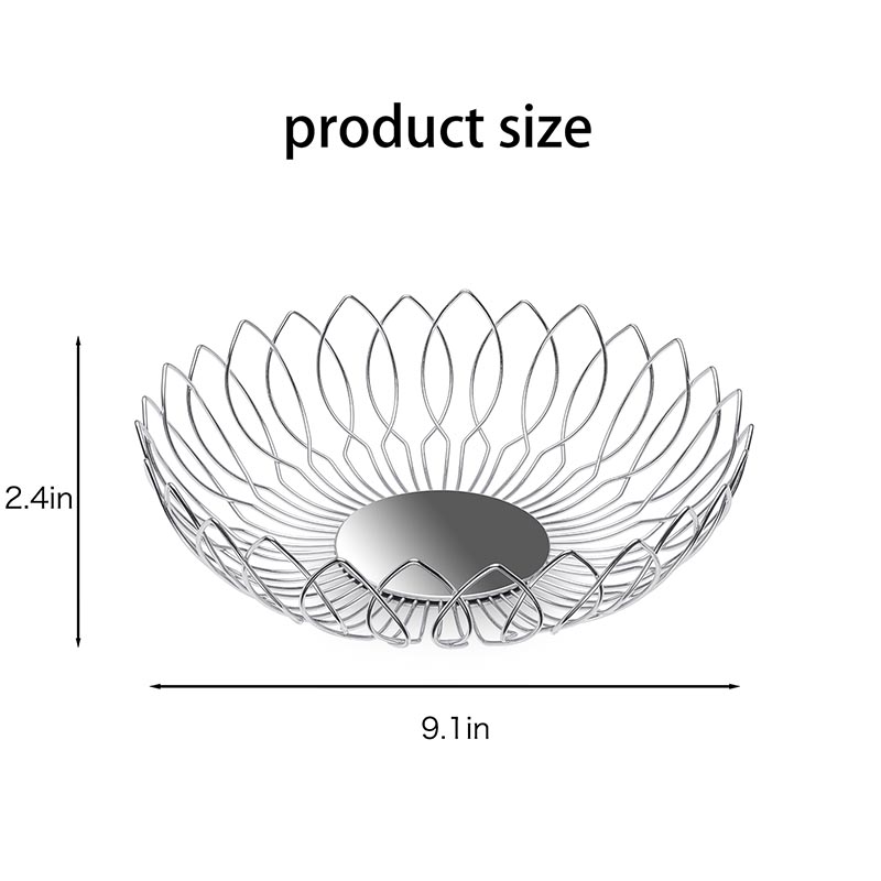 Stainless Steel Fruit Basket Storage Baskets Wire Bowl for Household with Bread Vegetables