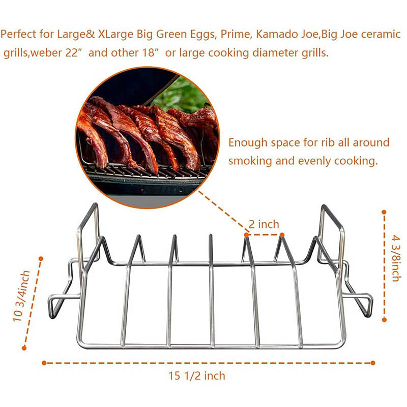 Stainless steel Smoking and Grilling Rib Rack