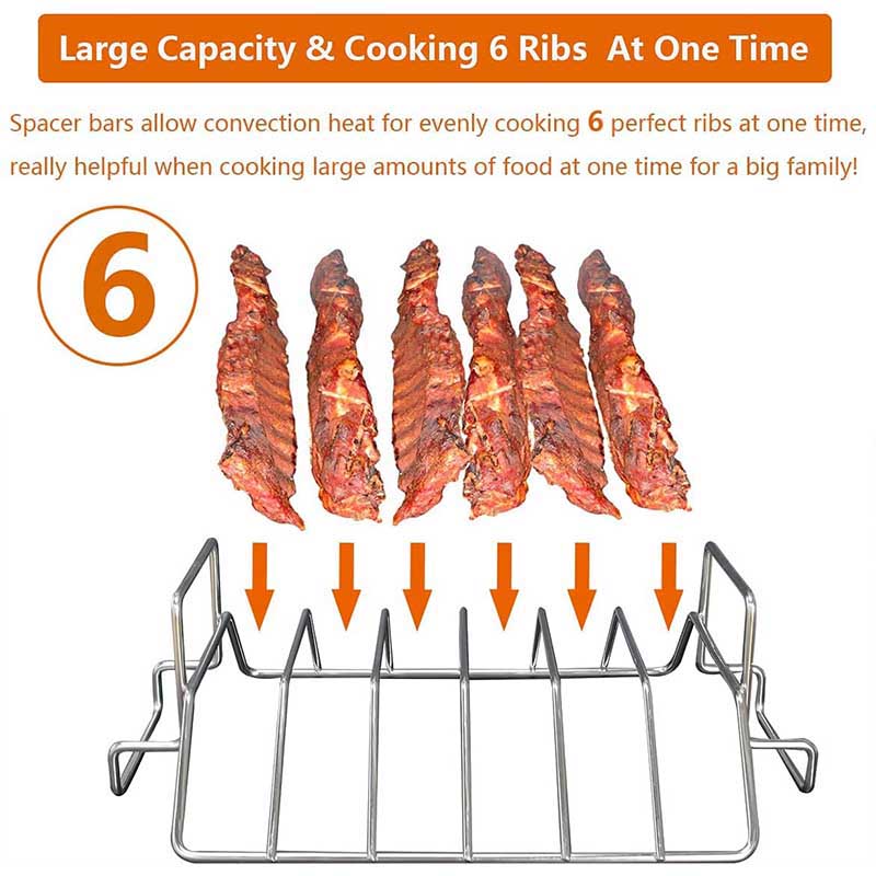 Stainless steel Smoking and Grilling Rib Rack
