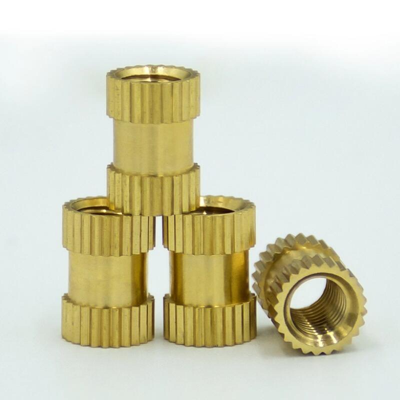 Fastener knurled thread insert brass nut