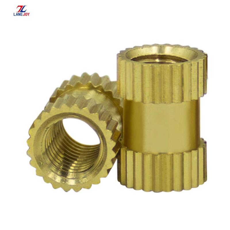Fastener knurled thread insert brass nut