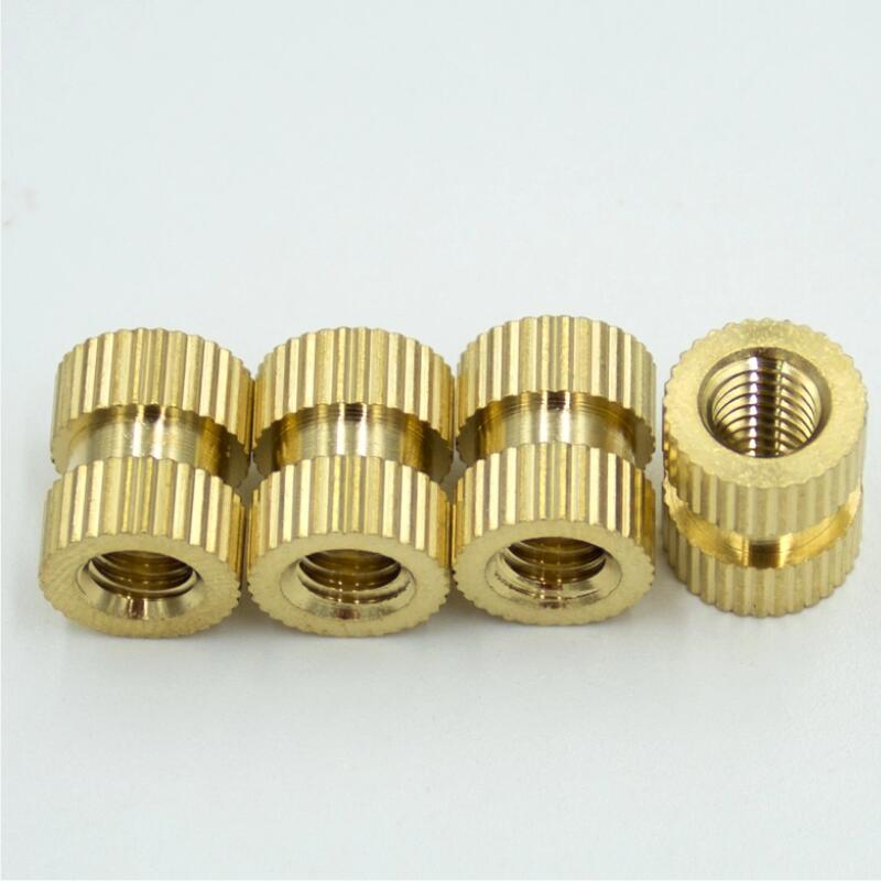 Fastener knurled thread insert brass nut