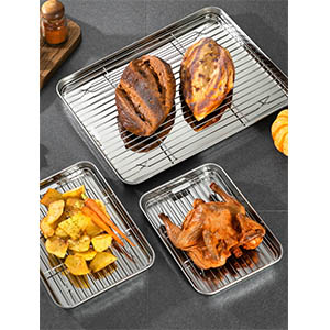 Stainless steel cooking rack cooking grid with tray