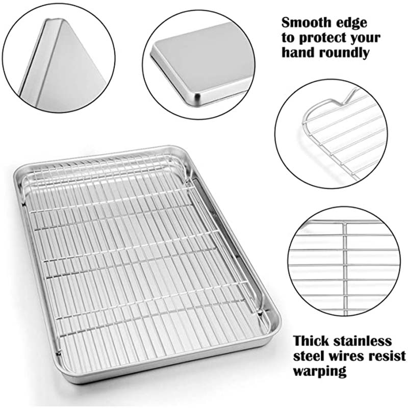 Stainless steel cooking rack cooking grid with tray