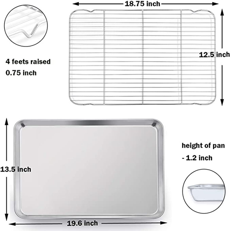 Stainless steel cooking rack cooking grid with tray
