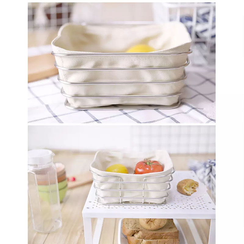 Stainless Steel Silver fruit Basket Wire Bread Basket