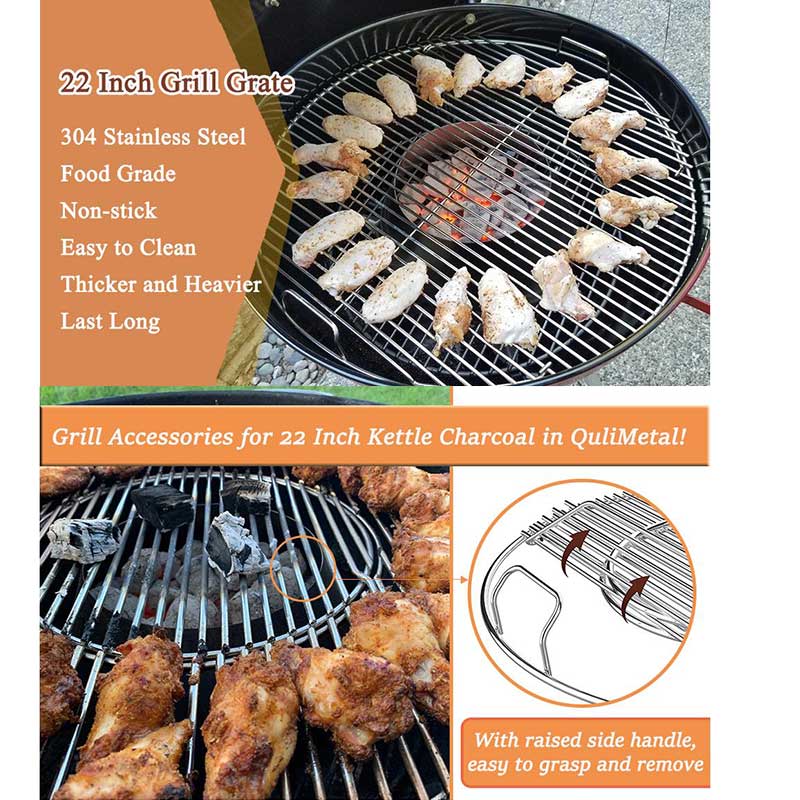 22.5 inch round 304 Stainless Steel BBQ Grill Grate for Weber  Charcoal Grill