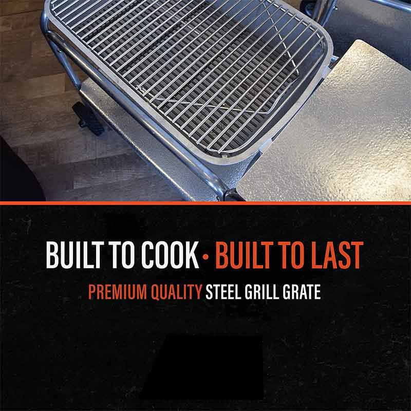 hinged cooking grid replaces the stock nickel-steel grill grate