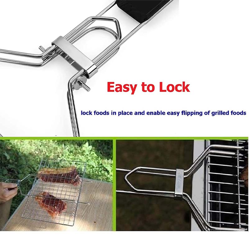 Stainless Steel BBQ Fish Grill Baskets for Outdoor Grill.