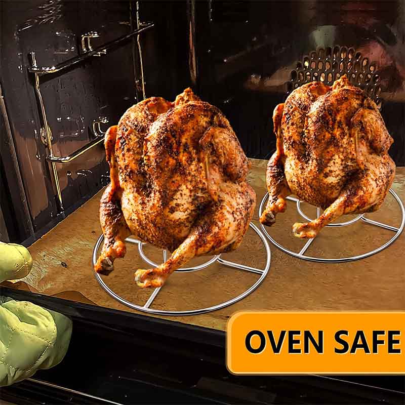 Stainless Steel Beer can Chicken Rack Stand for Roaster Chicken & Turkey.