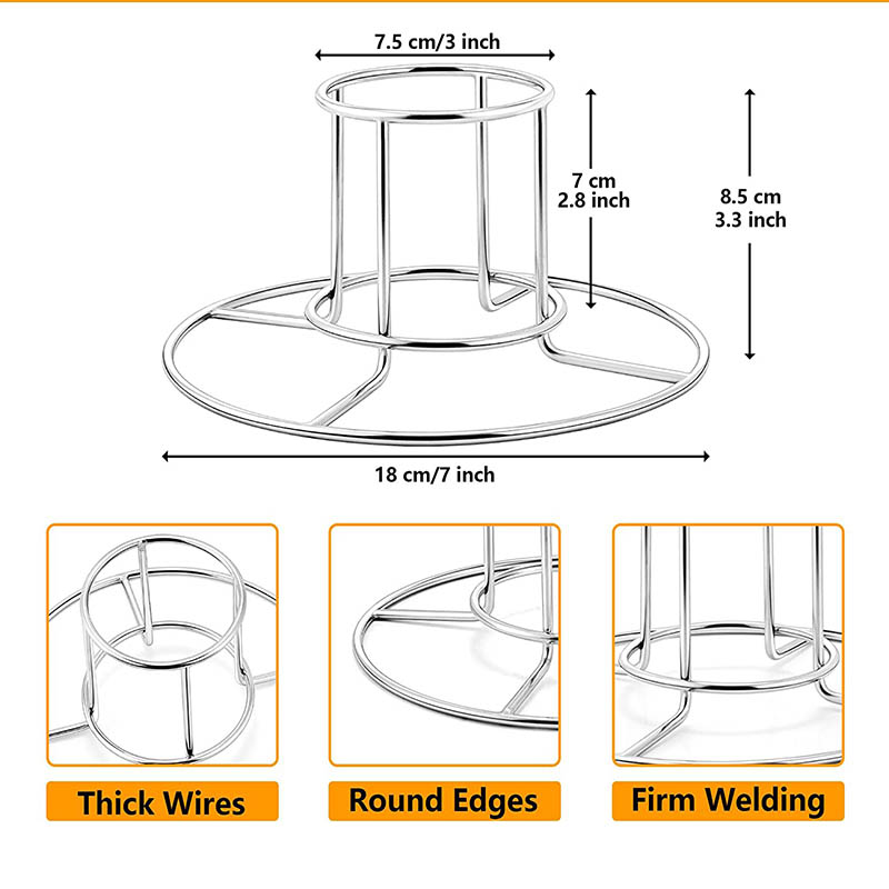 Stainless Steel Beer can Chicken Rack Stand for Roaster Chicken & Turkey.