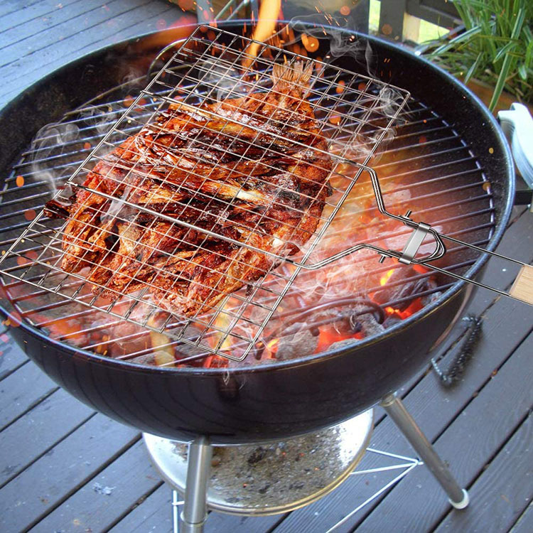 LEAQU Barbecue Grilling Basket Grill BBQ Net Steak Meat Fish
