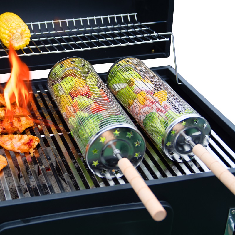 stainless steel rolling grill basket stainless steel rolling grill basket